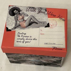 Rosanna collectible 12oz Mug Wish You Were Here Darling French/Italian Riviera